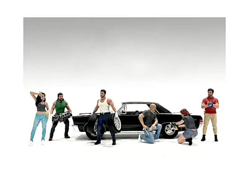 "Muscle Mechanics" 6 Piece Figure Set For 1/18 Scale Models By American Diorama 1