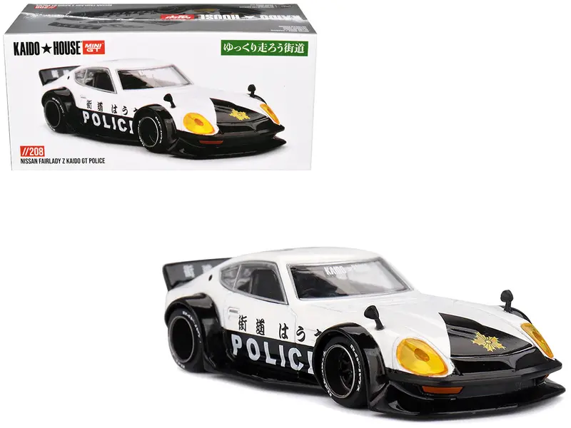 Nissan Fairlady Z Rhd (Right Hand Drive) "Kaido Gt Police" Black And White (Designed By Jun Imai) "Kaido House" 1/64 Diecast Model Car By Mini Gt 1