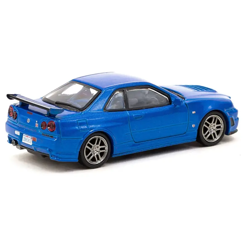 Nissan Nismo R34 Gt-R Z-Tune Rhd (Right Hand Drive) Blue Metallic "Fuelfest Tokyo" (2023) "Collab64" Series 1/64 Diecast Model Car By Schuco & Tarmac Works 1
