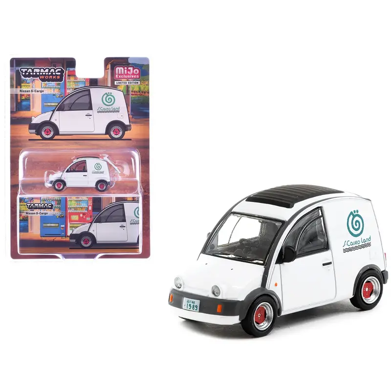 Nissan S-Cargo Van Rhd (Right Hand Drive) "S-Cargo Land" White "Global64" Series 1/64 Diecast Model By Tarmac Works 1