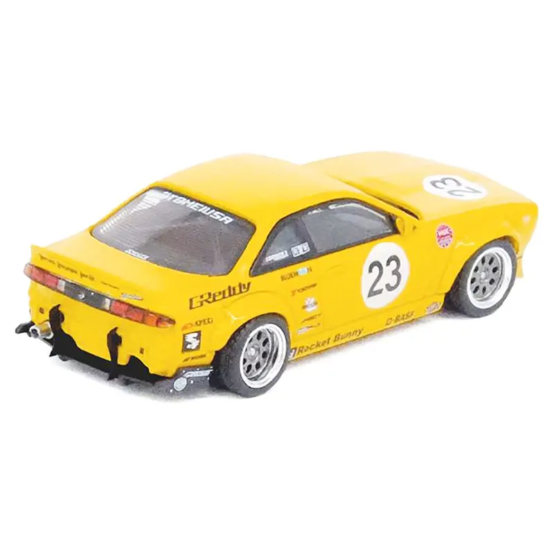 Nissan Silvia (S14) Boss Rhd (Right Hand Drive) #23 Yellow "Rocket Bunny - Sema (Specialty Equipment Market Association) Show 2015" 1/64 Diecast Model Car By Inno Models 1