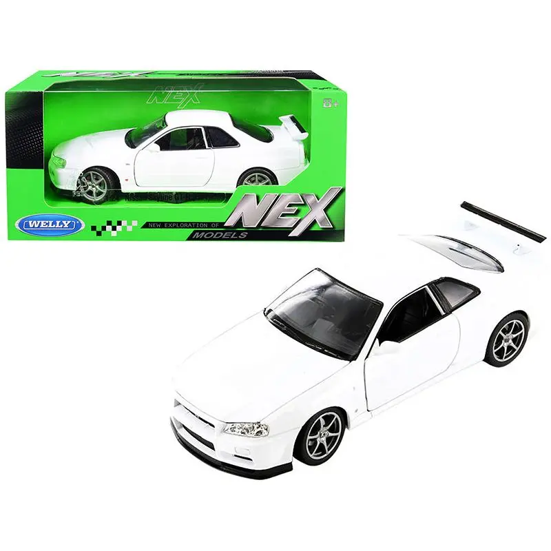 Nissan Skyline Gt-R (R34) Rhd (Right Hand Drive) White "Nex Models" 1/24 Diecast Model Car By Welly 1