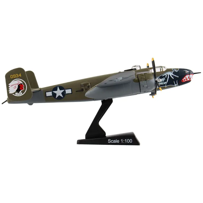 North American B-25J Mitchell Bomber Aircraft "Betty's Dream" United States Air Force 1/100 Diecast Model Airplane By Postage Stamp 1