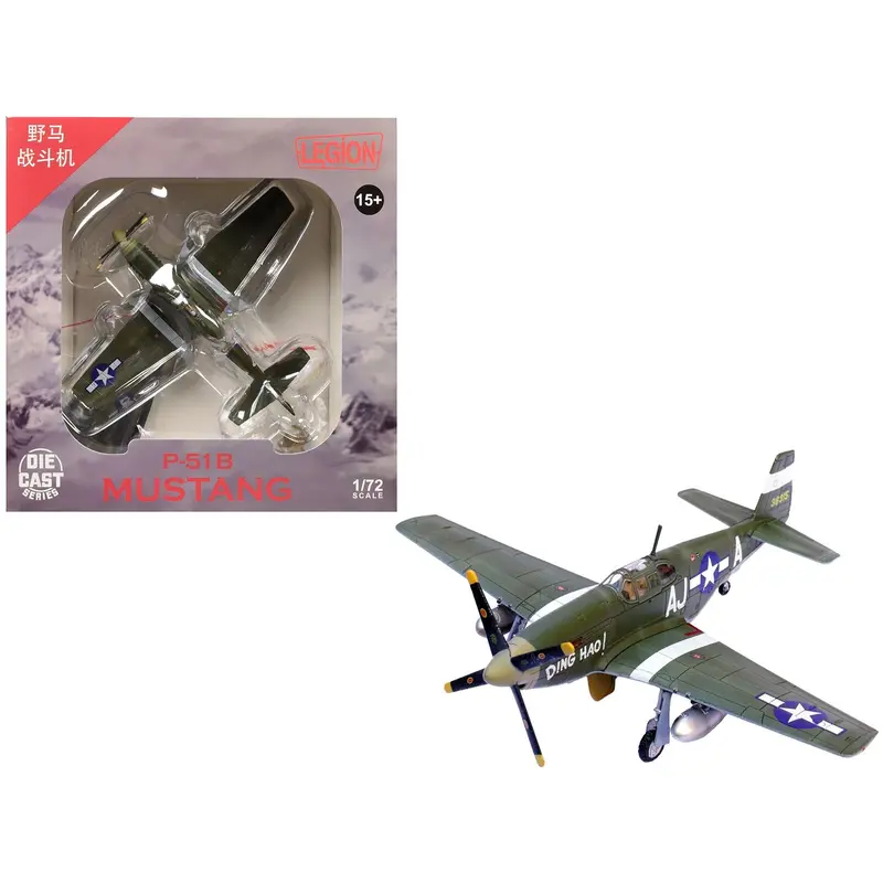 North American P-51B Mustang Aircraft "Ding Hao! 356Th Fighter Squadron 354Th Fighter Group" (1944) United States Army Air Forces 1/72 Diecast Model Airplane By Legion 1
