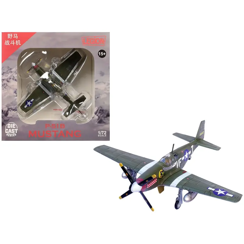 North American P-51B Mustang Aircraft "Shangri-La 336Th Fighter Squadron 4Th Fighter Group" (1944) United States Army Air Forces 1/72 Diecast Model Airplane By Legion 1