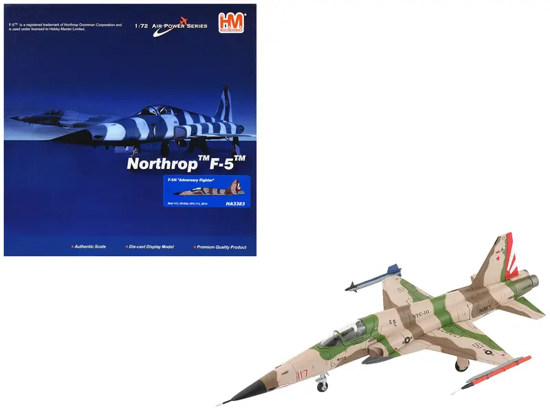 Northrop F-5N Tiger Ii Aircraft "Red 117 761533 Adversary Fighter Vfc-111 Sundowners" United States Navy "Air Power Series" 1/72 Diecast Model By Hobby Master 1