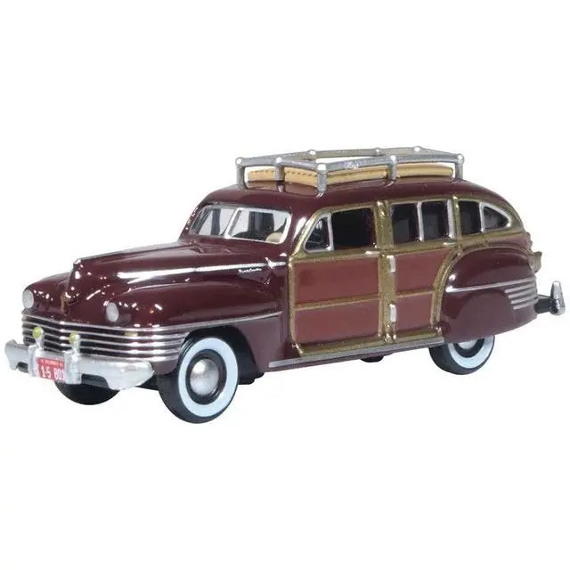 Oxford Diecast 87Cb42001 - 1942 Chrysler Town And Country Station Wagon Regal Maroon Woody - Ho Scale 1