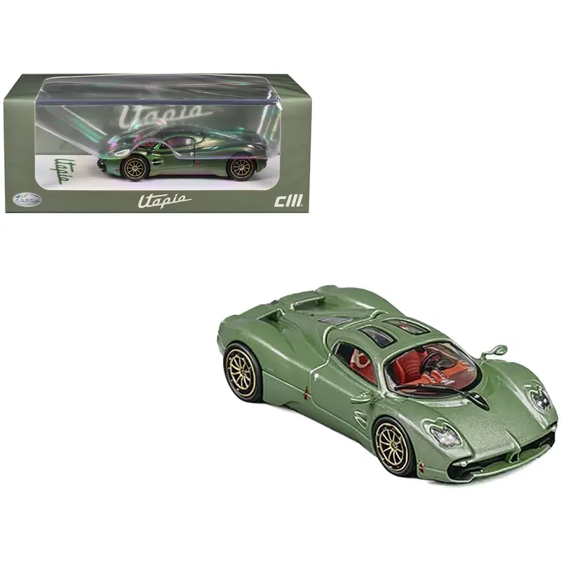 Pagani Utopia Green Metallic 1/64 Diecast Model Car By Cm Model 1