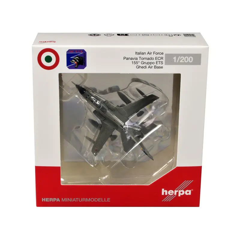 Panavia Tornado Ecr Aircraft "155 Gruppo Ets Ghedi Air Base" Italian Air Force 1/200 Diecast Model Airplane By Herpa 1