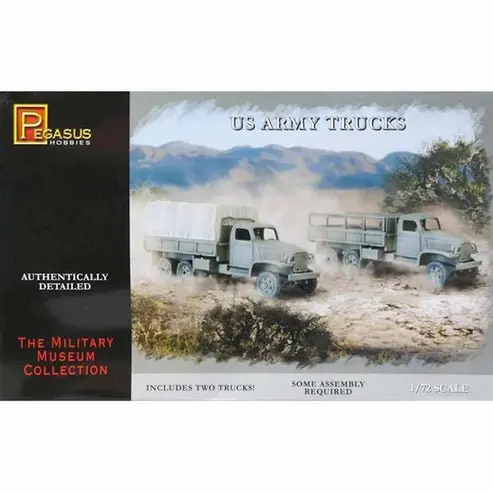 Peg7651 Us Army Trucks 2Pc 1/72 Scale Plastic Model Kit Pegasus Hobbies 1