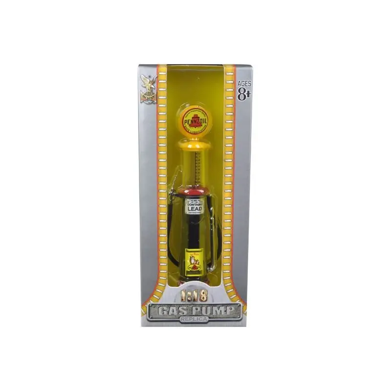 Pennzoil Gasoline Vintage Gas Pump Cylinder 1/18 Diecast Replica By Road Signature 1