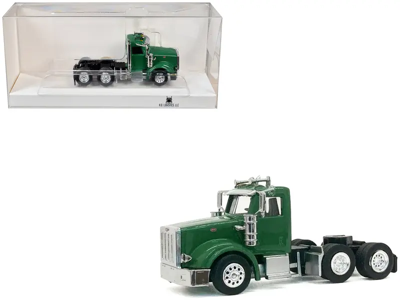 Peterbilt 367 Day Cab Green 1/87 (Ho) Scale Plastic Model Car By Ho Logistics 1