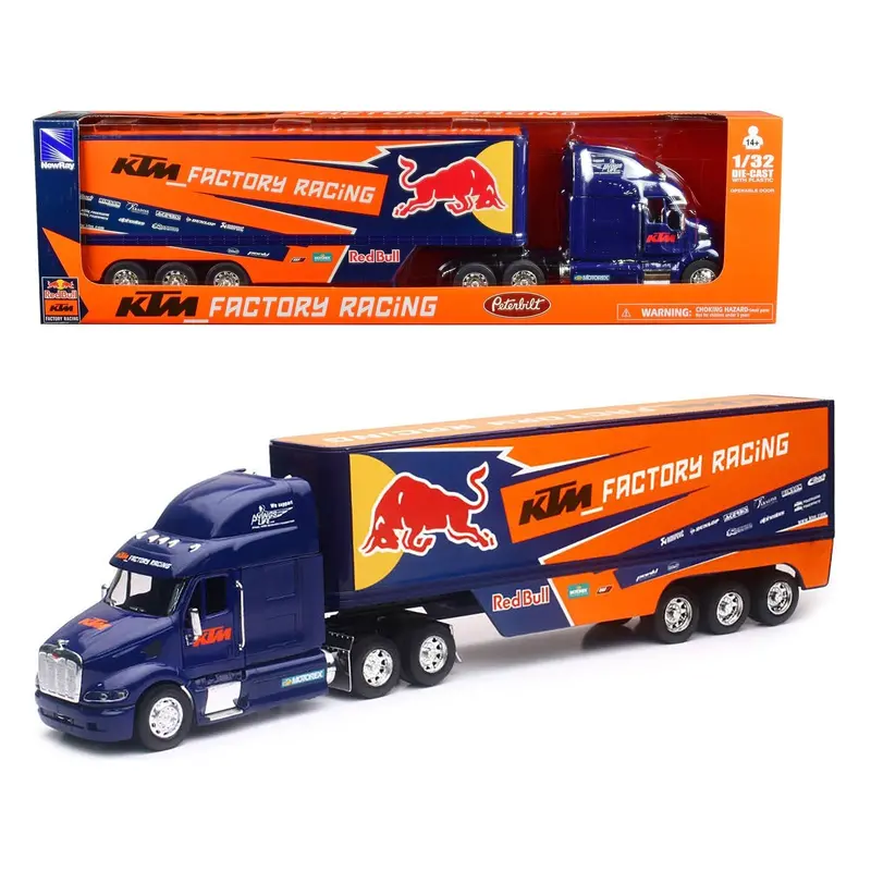 Peterbilt 387 Truck Dark Blue "Red Bull - Ktm Factory Racing" 1/32 Diecast Model By New Ray 1