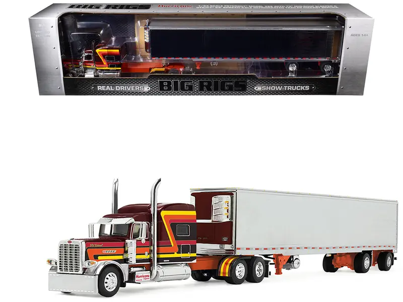 Peterbilt 389 Tri-Axle Day Cab And Walker Food Grade Tank Trailer "Finnesgard Trucking" Blue With Orange Stripes 1/64 Diecast Model By Dcp/First Gear 1
