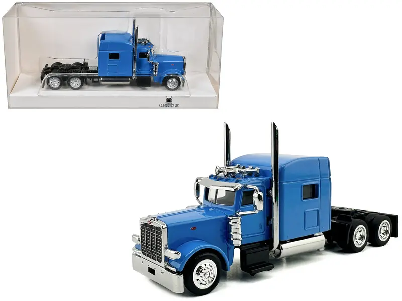 Peterbilt 389 Truck Tractor With Sleeper Cab Baby Blue 1/87 (Ho) Scale Plastic Model Car By Ho Logistics 1