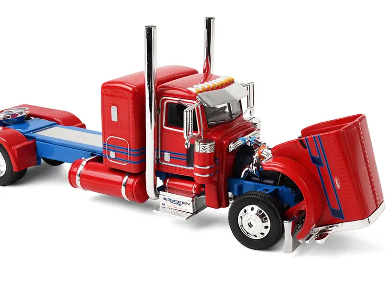 Peterbilt 389 With 36" Flat Top Sleeper And Heil Fuel Tank Trailer "Sancken Custom Truck By Amcan" Red "Big Rigs" Series Ii #3 1/64 Diecast Model By Dcp/First Gear 1