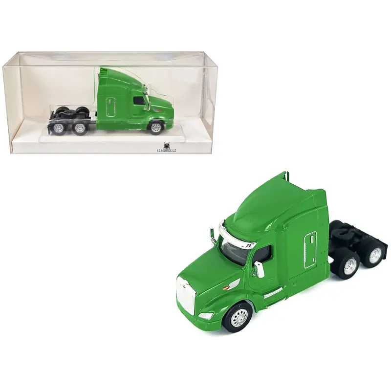 Peterbilt 579 Sleeper Cab Lime Green 1/87 (Ho) Plastic Model Car By Ho Logistics 1
