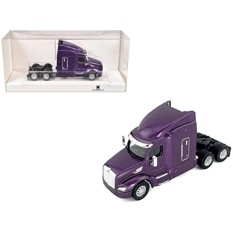 Peterbilt 579 Sleeper Cab Purple Metallic 1/87 (Ho) Plastic Model Car By Ho Logistics 1