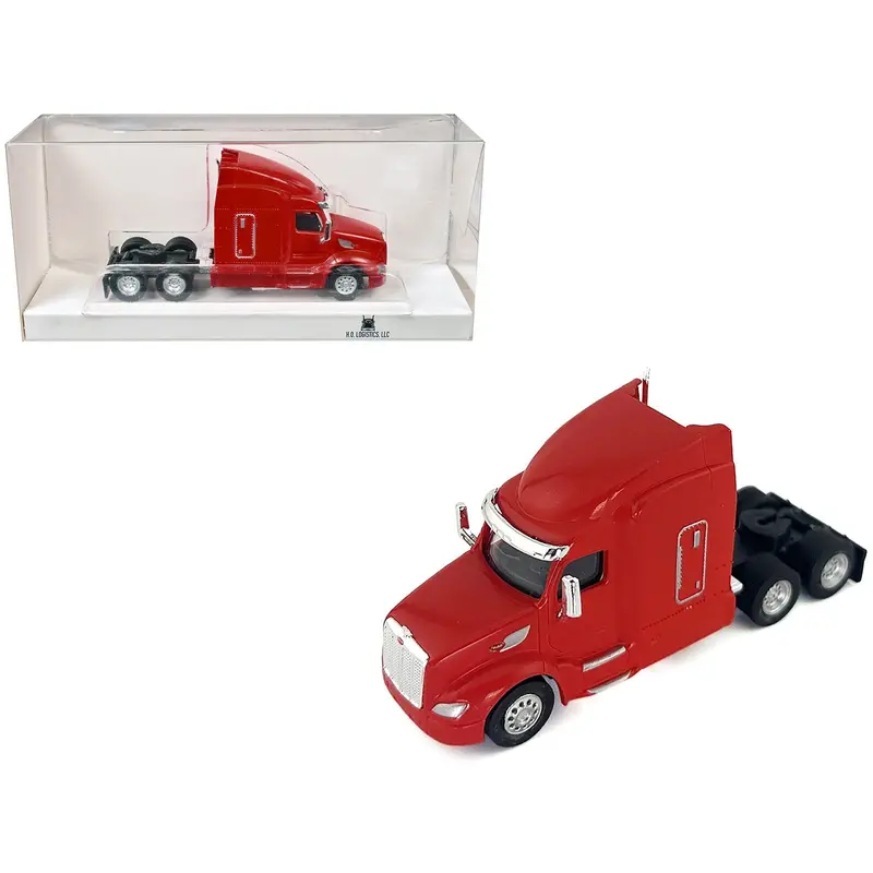 Peterbilt 579 Sleeper Cab Red 1/87 (Ho) Plastic Model Car By Ho Logistics 1