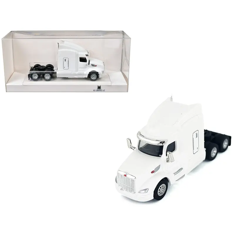 Peterbilt 579 Sleeper Cab White 1/87 (Ho) Plastic Model Car By Ho Logistics 1