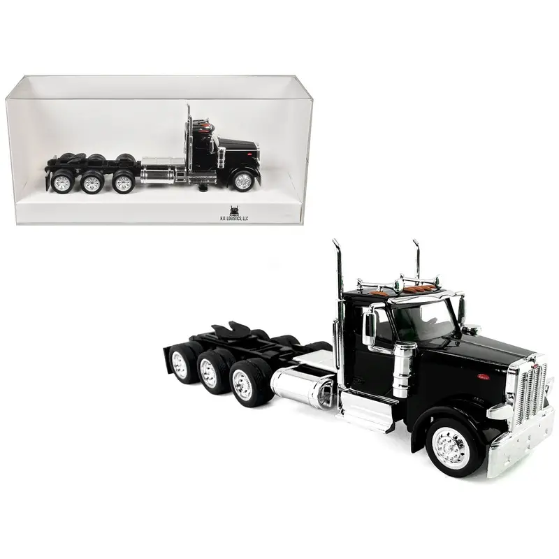 Peterbilt 589 3-Axel Day Cab Black 1/87 (Ho) Plastic Model Car By Ho Logistics 1