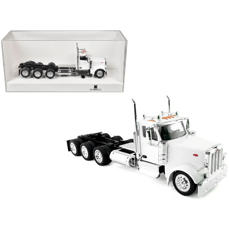 Peterbilt 589 3-Axel Day Cab White 1/87 (Ho) Plastic Model Car By Ho Logistics 1