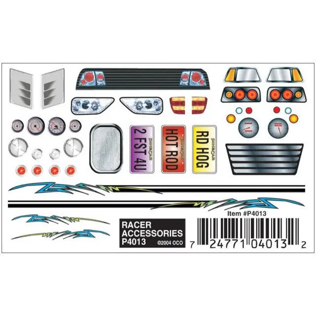 Pinecar 4013 - Racer Accessories Dry Transfer - Kit 1