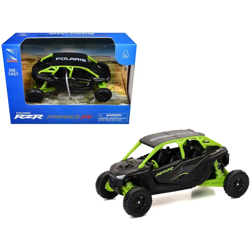 Polaris Rzr Pro R Utv Black And Lime Green Diecast Model By New Ray 1