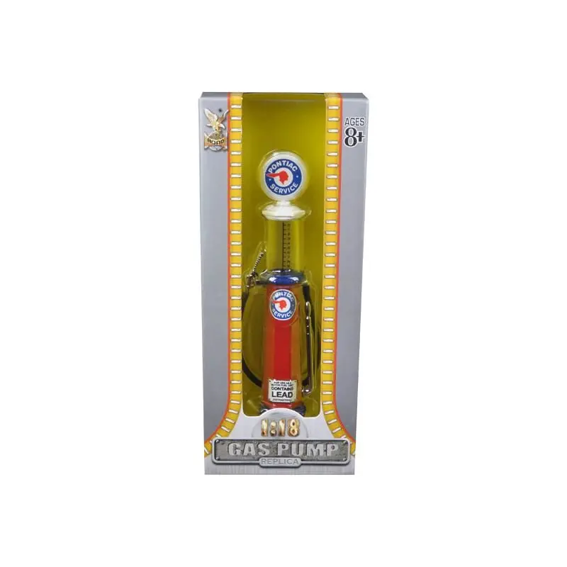 Pontiac Gasoline Vintage Gas Pump Cylinder 1/18 Diecast Replica By Road Signature 1
