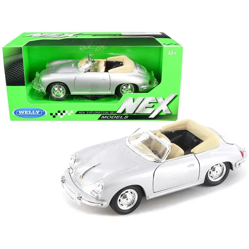 Porsche 356B Roadster Silver "Nex Models" 1/24 Diecast Model Car By Welly 1