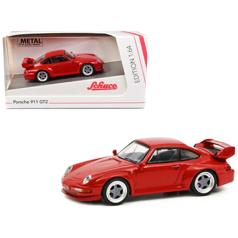 Porsche 911 Gt2 Red 1/64 Diecast Model Car By Schuco 1