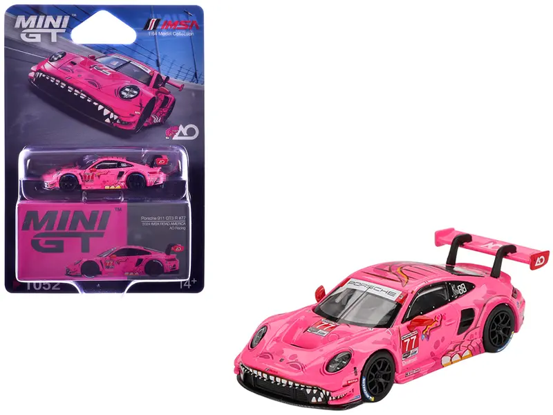 Porsche 911 Gt3 R #77 Julien Andlauer - Laurin Heinrich "Ao Racing Roxy" Gtd Pro "Imsa Sportscar Weekend - Road America" (2024) Limited Edition 1/64 Diecast Model Car By Mini Gt 1