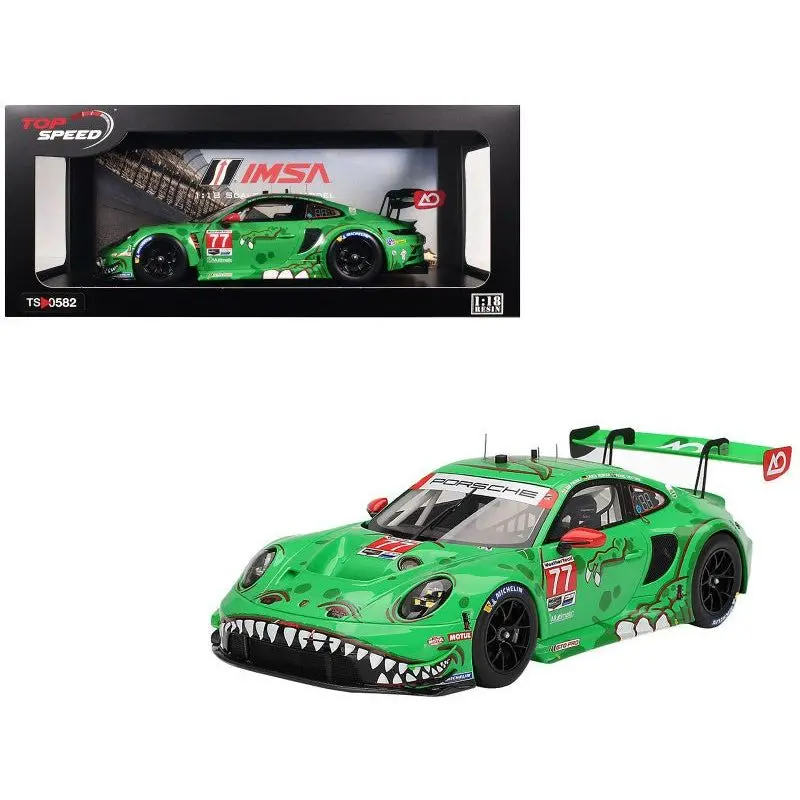 Porsche 911 Gt3 R #77 Michael Christensen - Laurin Heinrich - Sebastian Priaulx "Ao Racing" 2Nd Place Gtd Pro Imsa "24 Hours Of Daytona" (2024) 1/18 Model Car By Top Speed 1