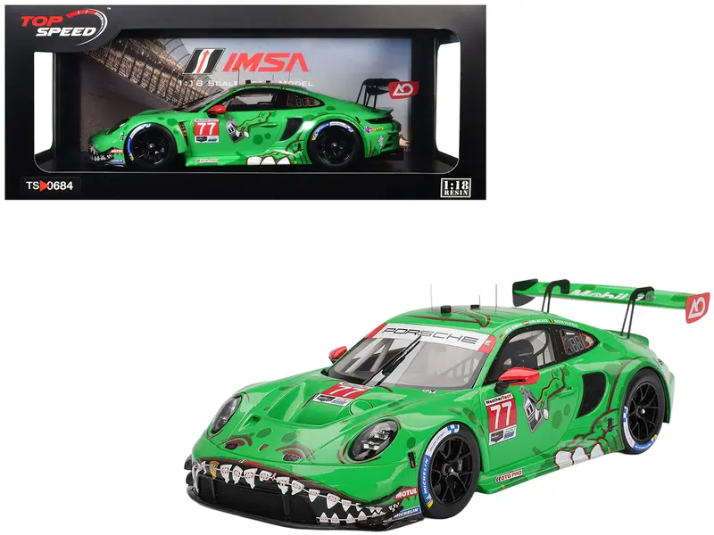Porsche 911 Gt3 R (992) #77 Klaus Bachler - Laurin Heinrich - Alessio Picariello "Ao Racing - Rexy" Gtd Pro Class Winner Imsa "12 Hours Of Sebring" (2025) 1/18 Model Car By Top Speed 1