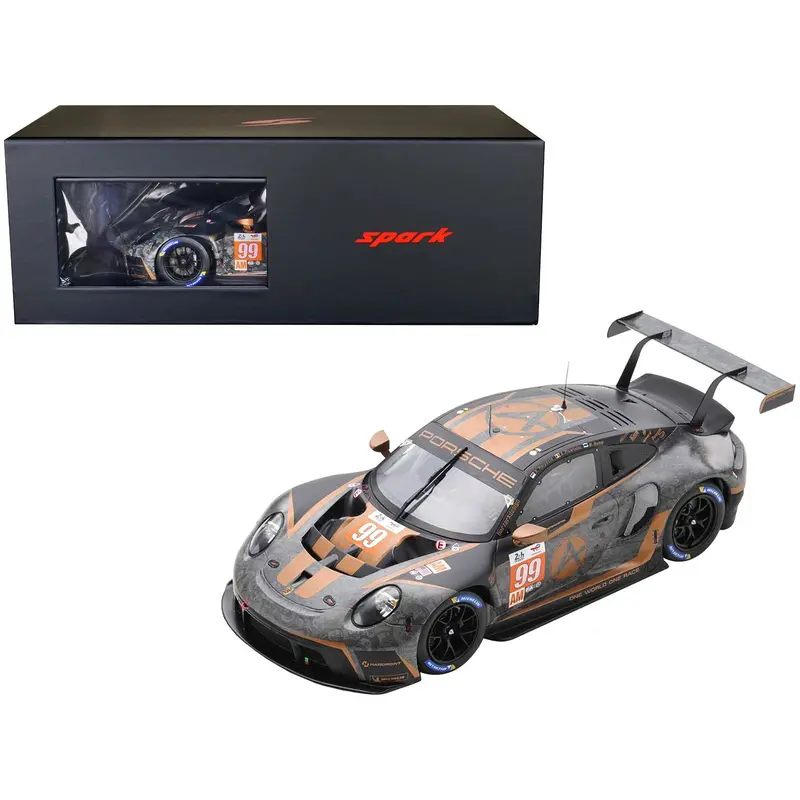 Porsche 911 Rsr-19 #99 Andrew Haryanto - Alessio Picariello - Martin Rump "Hardpoint Motorsport" Gte Am "24 Hours Of Le Mans" (2022) With Acrylic Display Case 1/18 Model Car By Spark 1