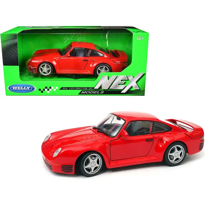Porsche 959 Red With Silver Wheels "Nex Models" 1/24 Diecast Model Car By Welly 1