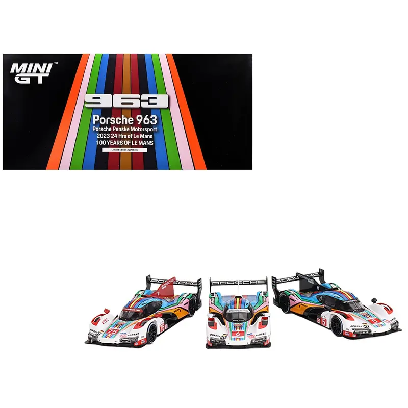 Porsche 963 "Porsche Penske Motorsport" 24 Hours Of Le Mans (2023) Set Of 3 Cars Limited Edition To 3000 Pieces Worldwide 1/64 Diecast Model Car By Mini Gt 1