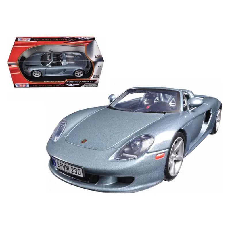 Porsche Carrera Gt Silver With Black Interior 1/18 Diecast Model Car By Motormax 1