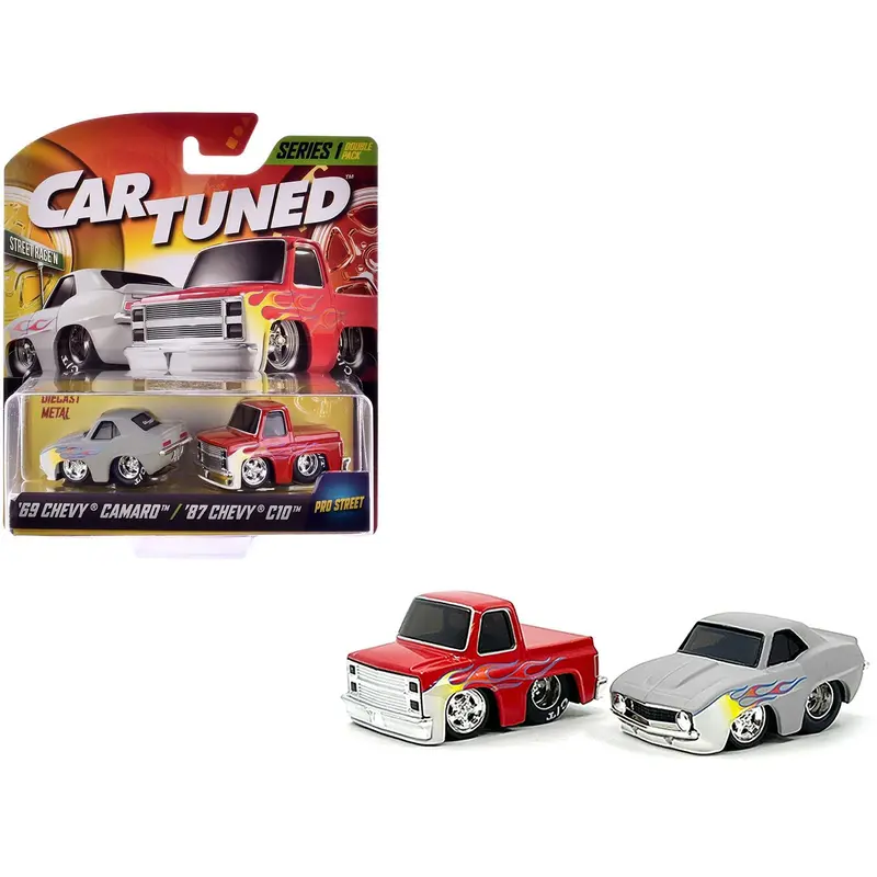"Pro Street" Series 1 Chevrolet Double Pack Set Of 2 Cars Diecast Model Cars By Cartuned 1