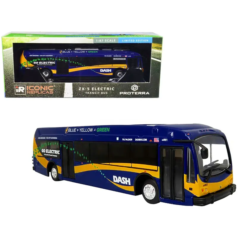 Proterra Zx5 Electric Transit Bus "Alexandria Transit Co." Dash "35 Pentagon" 1/87 (Ho) Diecast Model By Iconic Replicas 1