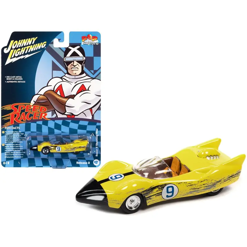Racer X's Shooting Star (Raced Version) "Speed Racer" (1967) Tv Series "Pop Culture" 2022 Release 2 1/64 Diecast Model Car By Johnny Lightning 1