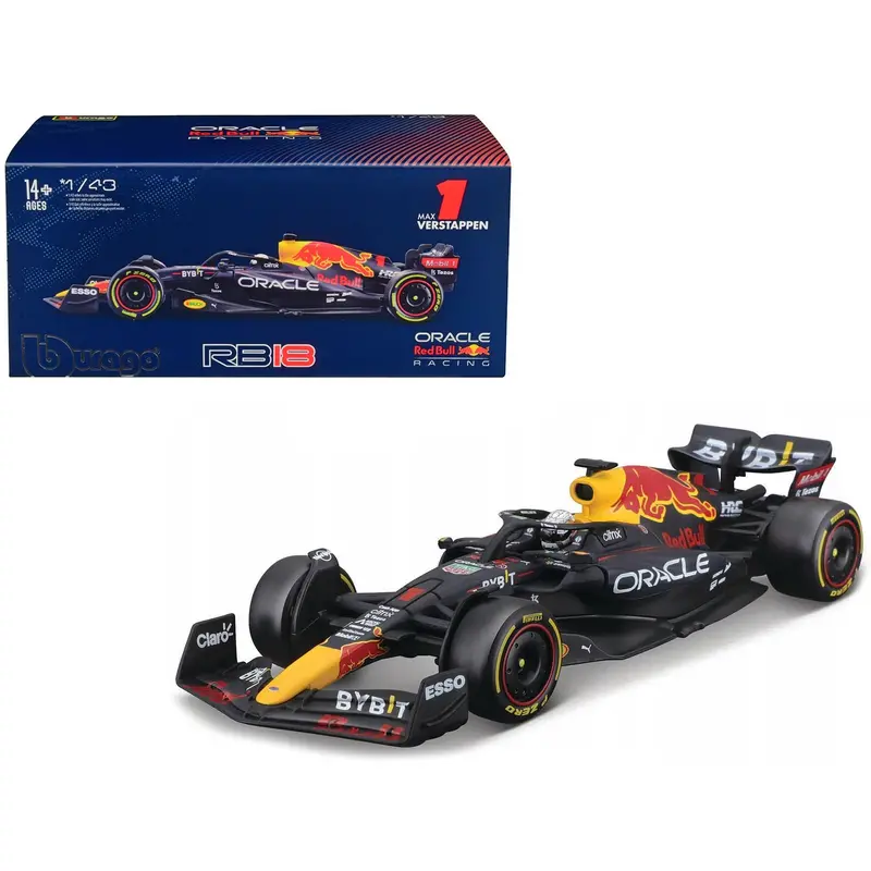 Red Bull Racing Rb18 #1 Max Verstappen "Formula One F1 World Championship" (2022) With Display Case 1/43 Diecast Model Car By Bburago 1