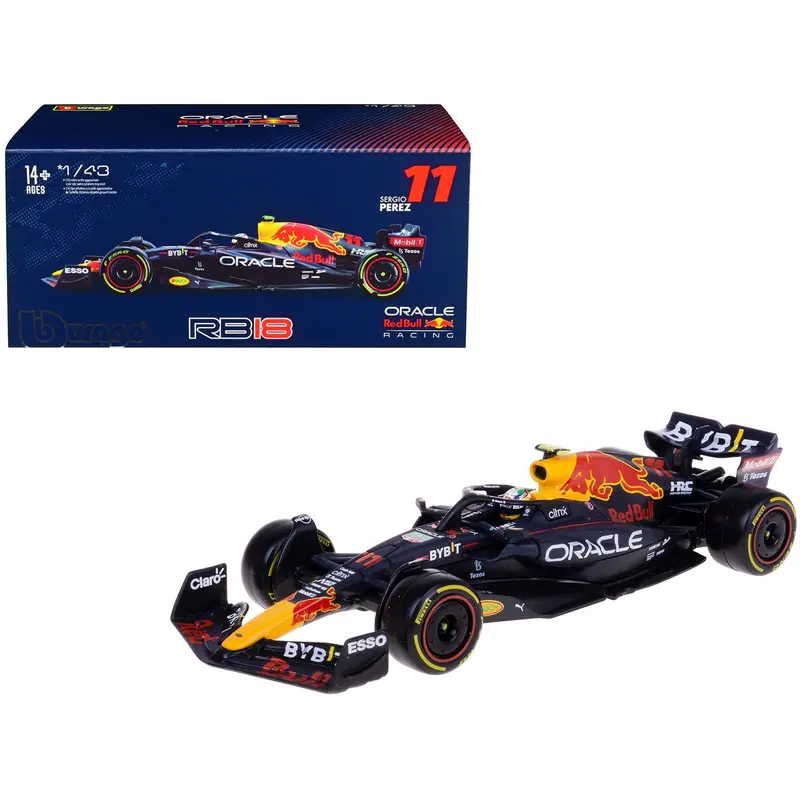 Red Bull Racing Rb18 #11 Sergio Perez "Formula One F1 World Championship" (2022) With Display Case 1/43 Diecast Model Car By Bburago 1