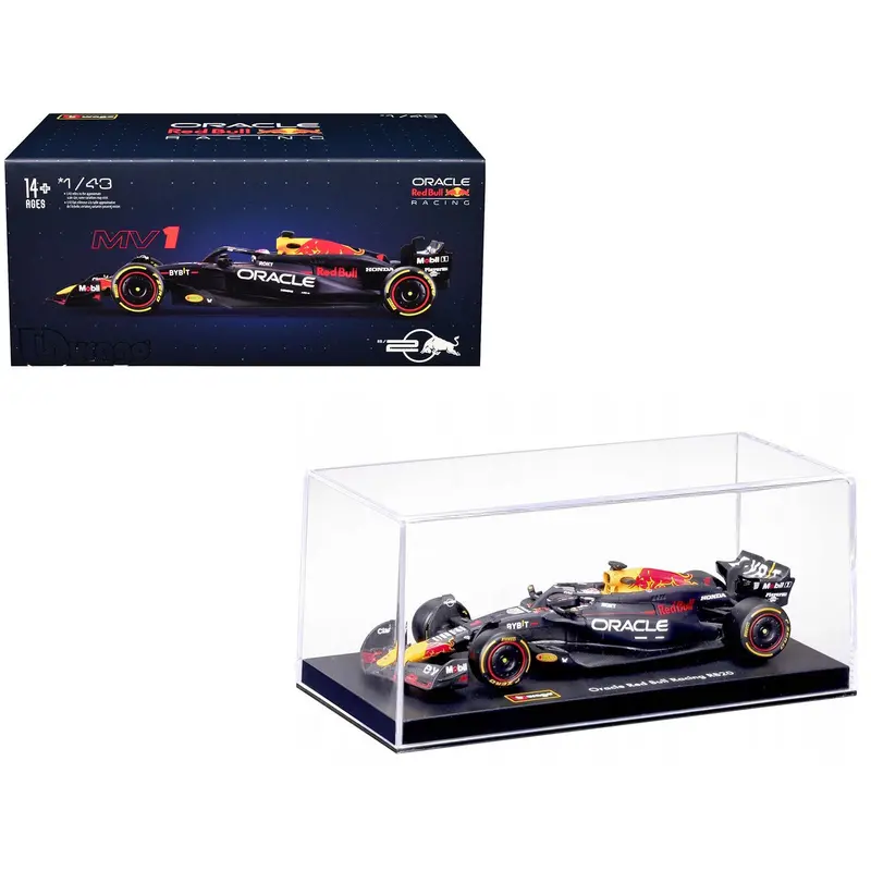 Red Bull Racing Rb20 #1 Max Verstappen "Oracle" Formula One F1 World Championship (2024) With Driver Figure And Display Case "Race" Series 1/43 Diecast Model Car By Bburago 1