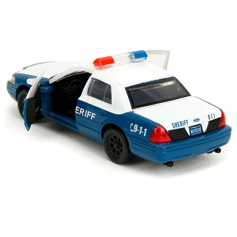 Rick Grimes' Ford Crown Victoria "Sheriff" Blue And White "The Walking Dead" (2010-2022) Tv Series "Hollywood Rides" Series 1/32 Diecast Model Car By Jada 1