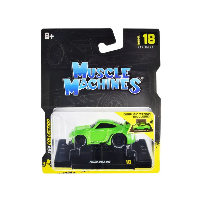 Rwb 911 993 Bright Green "Rauh-Welt Begriff" 1/64 Diecast Model Car By Muscle Machines 1