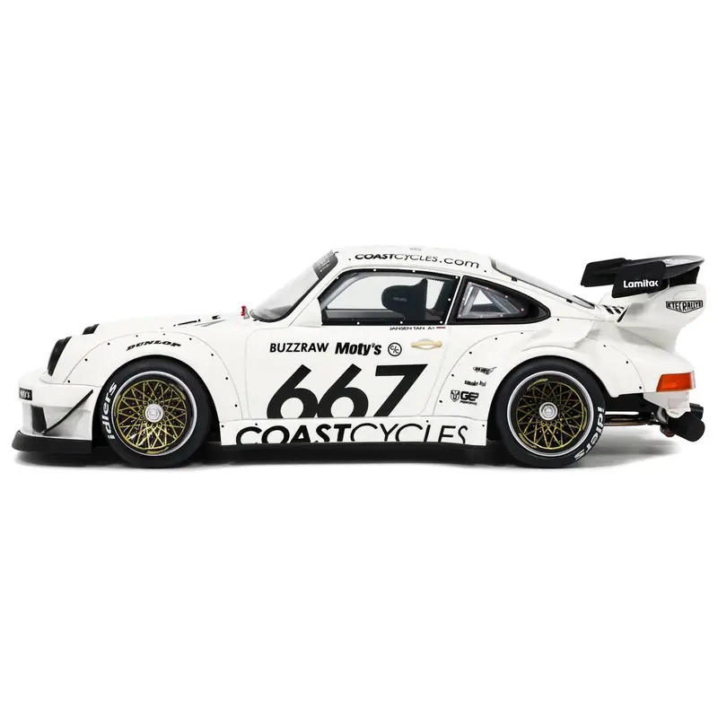 Rwb Bodykit "Coast Cycle" White With Graphics 1/18 Model Car By Gt Spirit 1