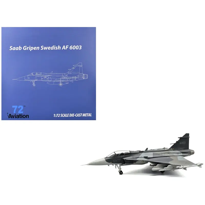 Saab Jas 39E Gripen Fighter Aircraft "6003 E-Variant Pre-Production Test" (2023) Swedish Air Force 1/72 Diecast Model Airplane By Aviation 72 1