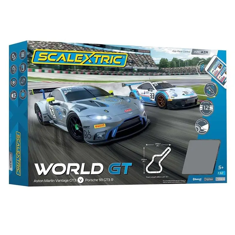 Scalextrics Scalextric Arc Air - World Gt W/Aston Martin Vantage Gt3 & Porsche 911 Gt3 R Cars 1