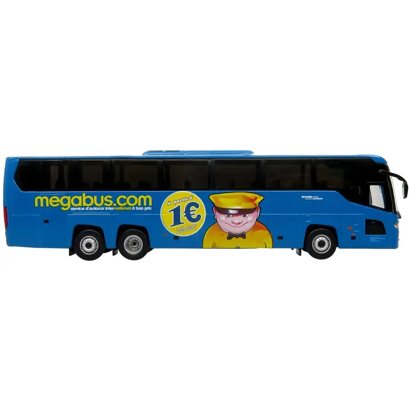 Scania Touring Coach Bus "Megabus France" Blue With Graphics "European Bus & Motorcoach Collection" Limited Edition To 504 Pieces Worldwide 1/87 (Ho) Diecast Model By Iconic Replicas 1